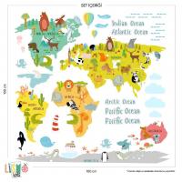 Dünya Haritası Duvar Stickerı
